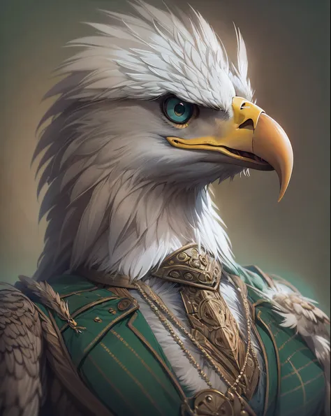 create a captivating image of a majestic eagle dressed in fashionable human attire, digital art, adobe photoshop with a wacom ta...