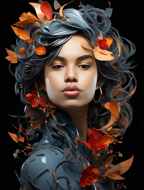 Arafed portrait of a woman with a wreath on her head, in illustration style digital, stunning digital illustration, bela arte digital, exquisite digital illustration, em estilo de pintura digital, Beautiful digital illustration, lindo arte digital, pintura...