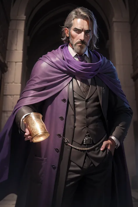 Specifications: High quality image; A Man: Detailed Image; A man. A Black Death Doctor with a purple scarf