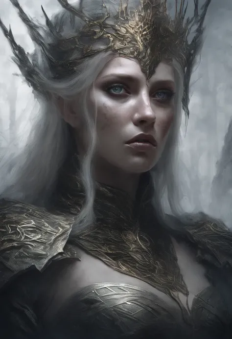 a close up of a woman with a tia on her head, blond-haired princess, Guviz-style artwork, Ross Tran 8 K, a beautiful fantasy empress, 8K high quality detailed art, portrait of an elf queen, 4k highly detailed digital art, beautiful and elegant elf queen, p...