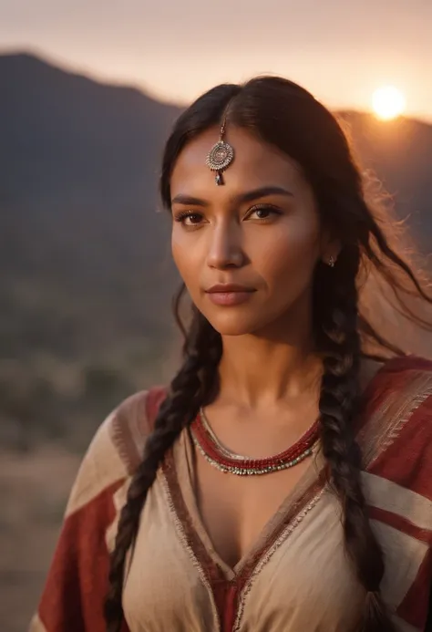 ultra detailed artistic photography, Beautiful Apache women of Native Americans, Tee pee, Moonlight, Fire, feater, Sexy, Dreamy, Glowing, The light from the back window is backlighted, Shadows, oil on the canvas, smooth, hyper HD, 8K, super sharp focus,  m...