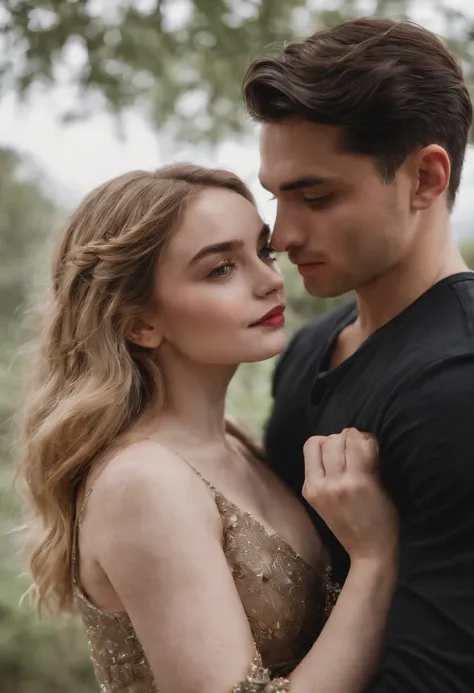 Cauã Reymond and Sabrina Carpenter, casal apaixonado, pose casal, muito intenso, sensual, Reymond Cauan, e sabrina carpenter