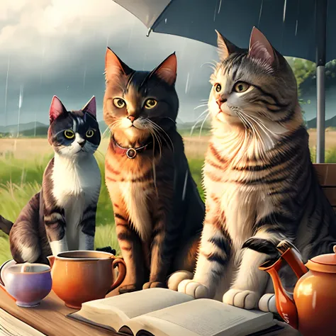 Cats and dogs，Fragmented，A pot of tea，Several books，Sit back and wait for the wind and rain to speak