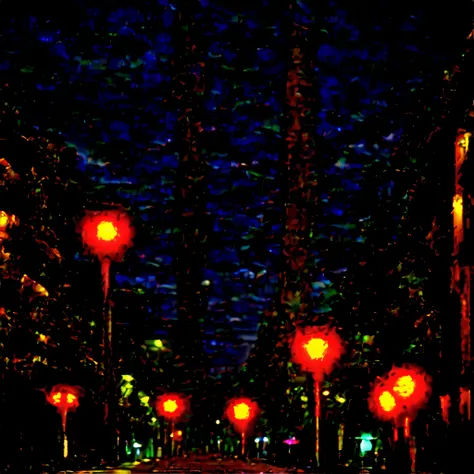 Street lights [Mushroom design], in the streets of Lagos, Night Life,  UHD, --ar 16:9