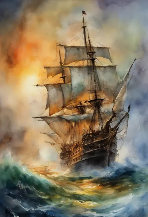 pirate ship attacking a vessel