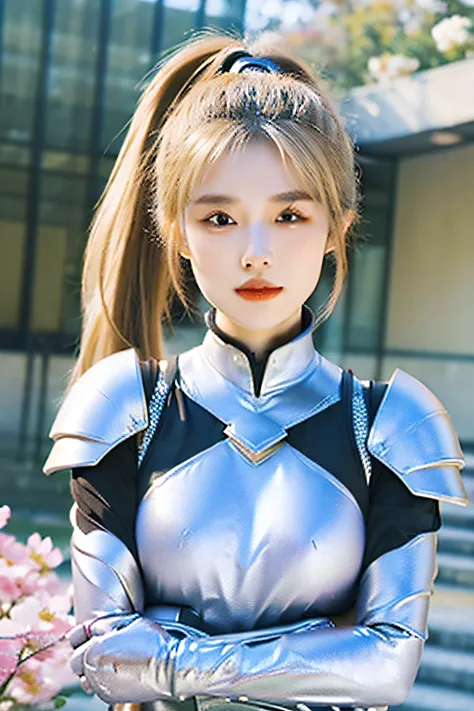 (8K, best quality:1.2), (masterpiece:1.37), (photo, photorealistic:1.37), (ultrahigh-res), half body, walking pose, shot from front, slow motion, female paladin wearing the full body, (light silver armour:1.2),(ornately decorated armor), (insanely detailed...