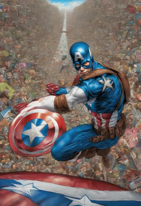 (captain america:0.8) Colorful surrealismSurrealism, Hitch (KC16-1000-SD1-5:0.3)  style-bridal