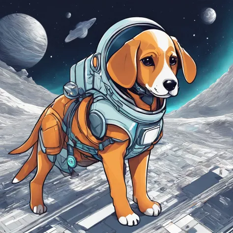 Puppy in a spacesuit，Odyssey in space