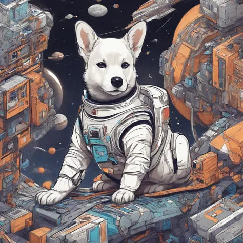 Puppy in a spacesuit，Odyssey in space