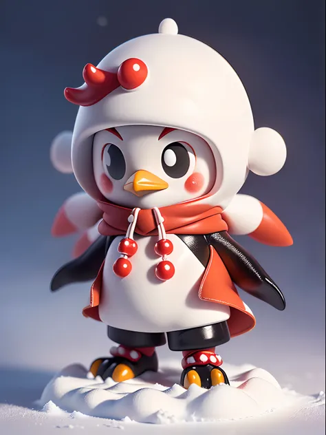 Red cliffs all over (Anthropomorphic penguins) (Whole body :1.2) (Stand on the snow) (surrounded by snowflakes) (Kung Fu Penguin) (Water droplets fall) (Best quality) (Clean background) (schoolboy) (The background is blurred out) Detail Beautiful Face, Det...