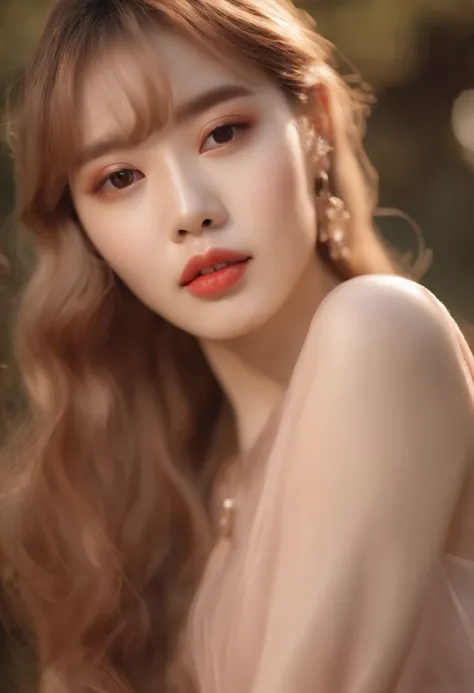 (8K, RAW photo, Photorealistic:1.25) ,( Gloss on lips, eyeslashes, gloss face, Glossy glossy skin, Best quality, 超高分辨率, Depth of field, color difference, Caustics, Broad lighting, naturalshadow,Kpop idol) looking at viewer with a serene and goddess-like ha...