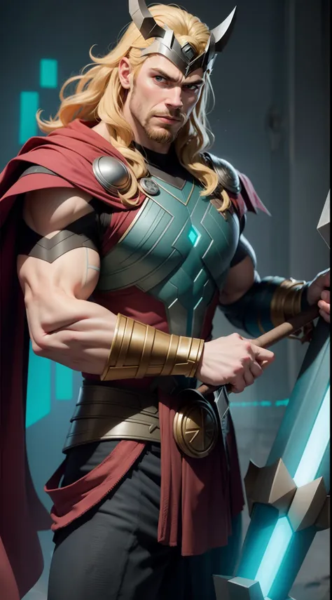 Thor Ragnarok holding hammer