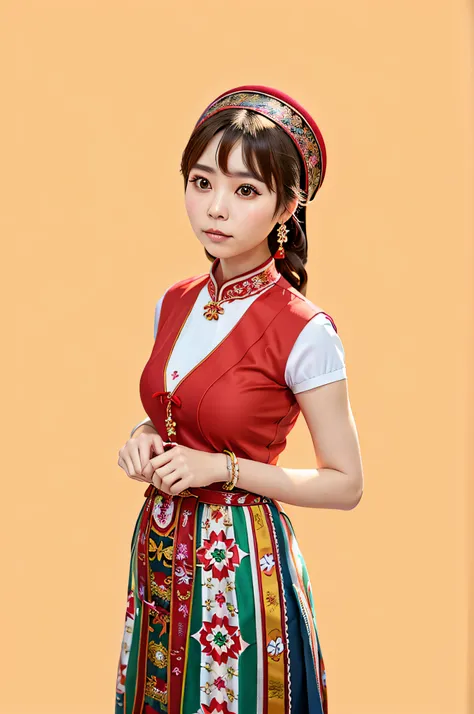 arafed asian woman in a traditional dress posing for a picture, beautiful korean women, traditional chinese clothing, with acien...