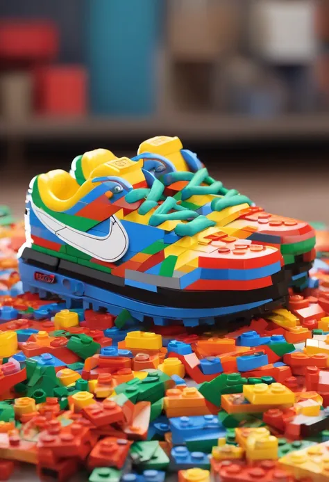 The 3D Lego model of a Nike Air Max is a precision-crafted replica made entirely from Lego bricks. It intricately captures the signature design elements, including the unique paneling, vibrant color palette, and iconic Nike Swoosh logo. This creative amalg...