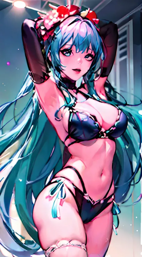 Close up portrait of woman posing in bikini and panties, Seductive anime dick girl, Miku, Mikudayo, Hatsune Miku, Portrait of Hatsune Miku, hatsune miku portrait, very detailed Artgerm, anime style 4 k, ArtGerm on ArtStation Pixiv, Anime art wallpaper 8k, ...