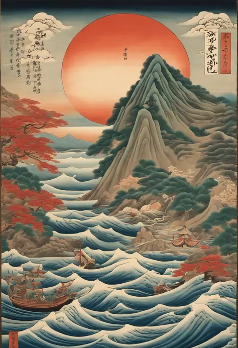 Yamakawa，rios，Sun，Mountain and Sea Skylark Scroll，Ancient mythology《Mountain and Sea Sutra》，mythological beasts，