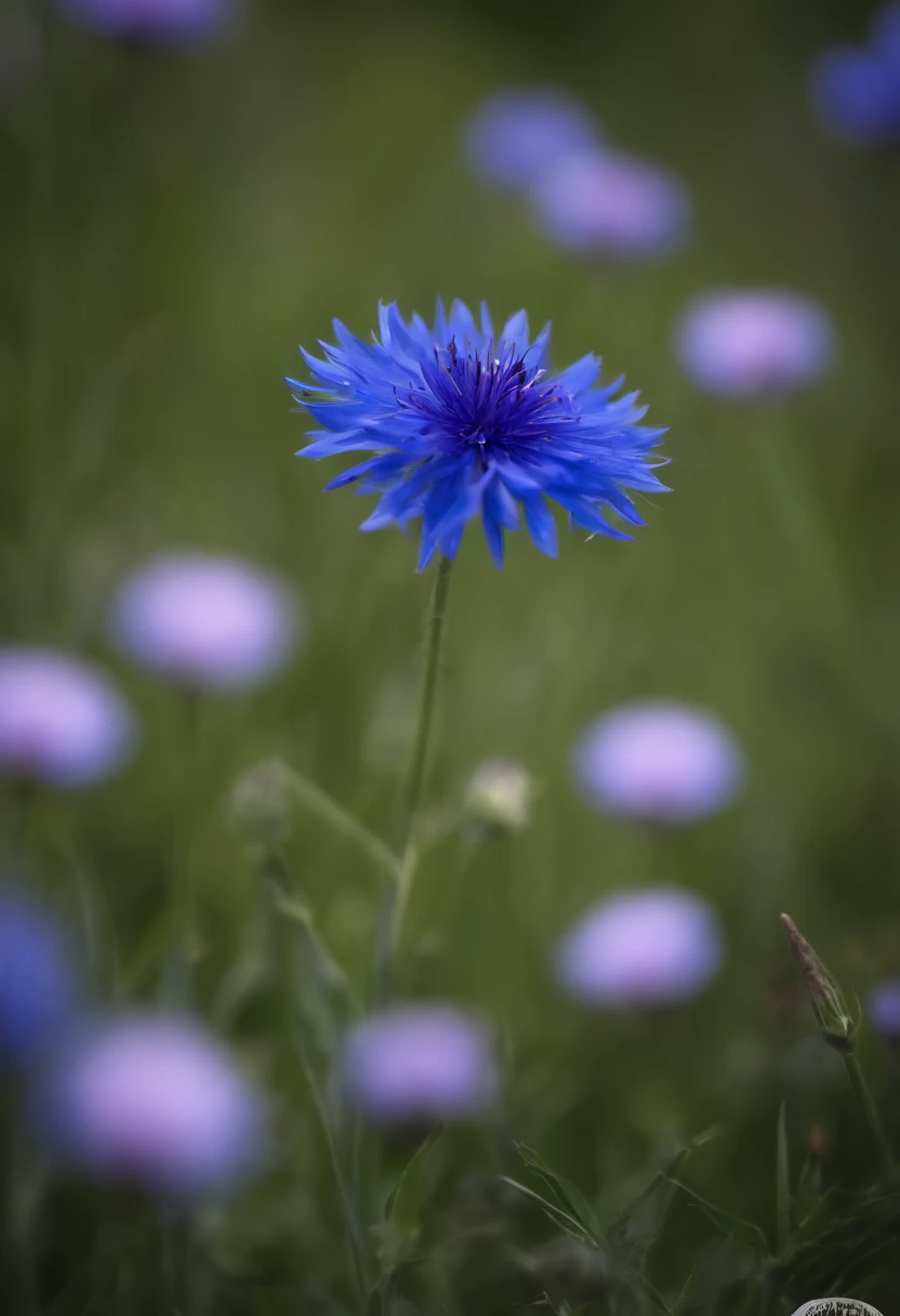 Blue cornflower，Endless sea of flowers，Glittering starry sky，emptiness，grand