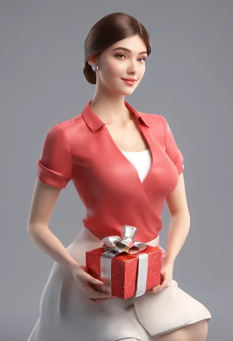 Girl holding a gift box