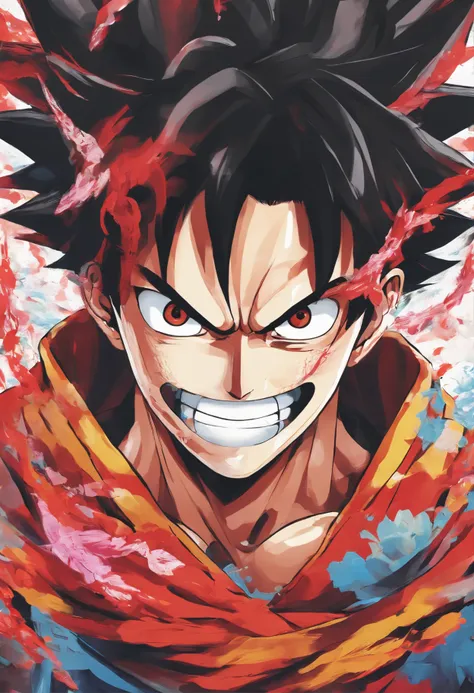 hyperrealistic), (illustration), (high resolution), (8K), (extremely detailed), (best illustration), Luffy gear 5, one piece, samurai