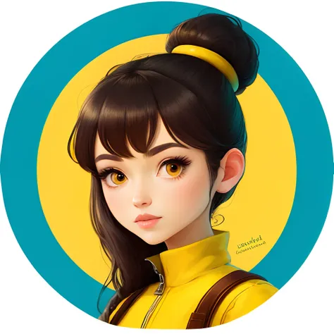 Donut girl yellow avatar cartoon