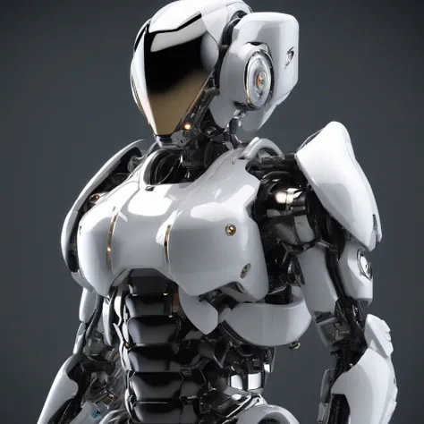 An alien，full bodyesbian，Humanoid，mechs，(Wearing a white zirconium dioxide ceramic surface mech:1.5)，(((Hard surface properties)))，(((streamlined line design)))，It has refined features in a sci-fi environment,with light glowing, Sparks and lights, best qua...