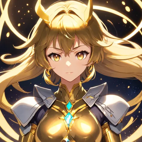 Gold Saint Seiya Aquarius，Warriors，battle hardened，Gold Warframe，Ornate ornamentation，Sharp，Strong body，Clear lines，Determination，Mysterious runes，Peculiar light around。