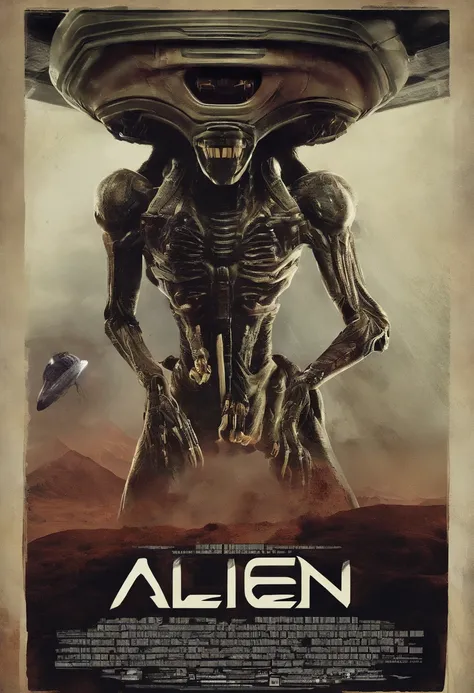 Craft a captivating movie poster that depicts the epic clash between humanity and an advanced alien race. Showcase the looming threat of the alien invaders, the resilience of human defenders, and the otherworldly technology and landscapes, capturing the es...