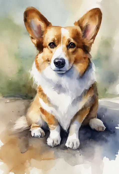 one cute Corgis dog，shaggy，working in an office，photorealestic， finedetail, A high resolution,Perfect dynamic composition