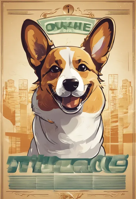 one cute Corgis dog，shaggy，working in an office，photorealestic， finedetail, A high resolution,Perfect dynamic composition