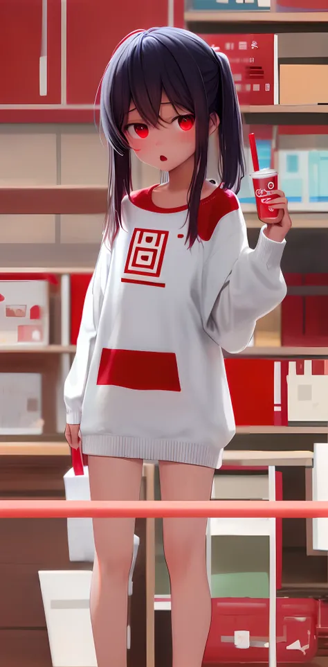 Kizi，Wear clothes，Red diagonal，The diagonal is red，There is a blue line in the middle，White undertone，Red text，Maotai color，The human body is good，A high resolution，Works of masters，beverage，chai，drinks，One guy，good eyes，Delicate eyes，Good mouth，