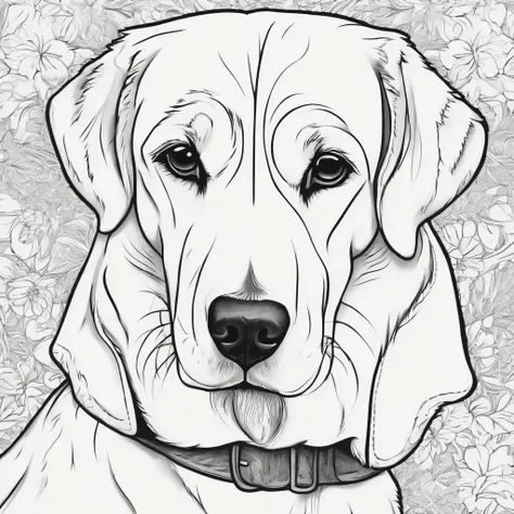 dog, cartoon, plano de fundo do desenho de linha, fundo branco, monocromatic, desenho de linha, ((esquete)),  para colorir