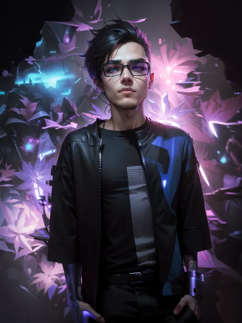 Change background cyberpunk handsome boy reallestic face ultra game thin