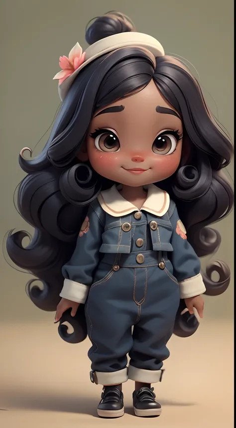 Create a series of black dolls style afro loli chibi cute baby with a cute forest theme, sorridente e fofa, each with lots of detail and in an 8K resolution. pele morena. All dolls should follow the same solid background pattern and be complete in the imag...