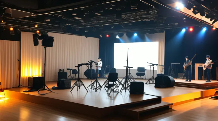 Variety show venue affairs，Program shooting，camera、Camera、Sense of space、Texture、Light sense、ember