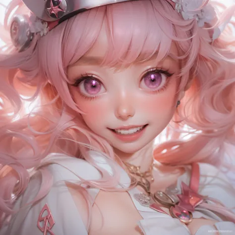 Close up of a smile with the corners of the mouth raised、Smiling Barbie doll、Nurse、Nurse Costume、Cosplay、(realisitic、hight resolution)、(1 girl in)、Nurse、Do-Up Eye、Korean Girl、(Best Quality), (masutepiece), (1girl in), Solo, a beauty girl, Perfect face, Big...