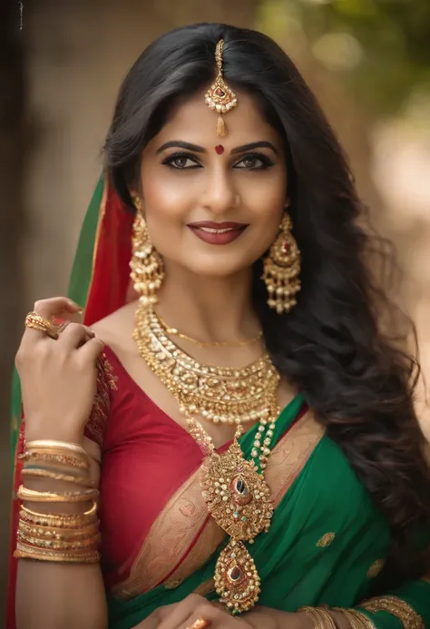 a woman in a sari posing for a picture, indian goddess, traditional beauty, indian, beautiful goddess, ornate cosplay, indian style, indian super model, beautiful maiden, gorgeous woman, south east asian with long, provocative indian, gorgeous beautiful wo...