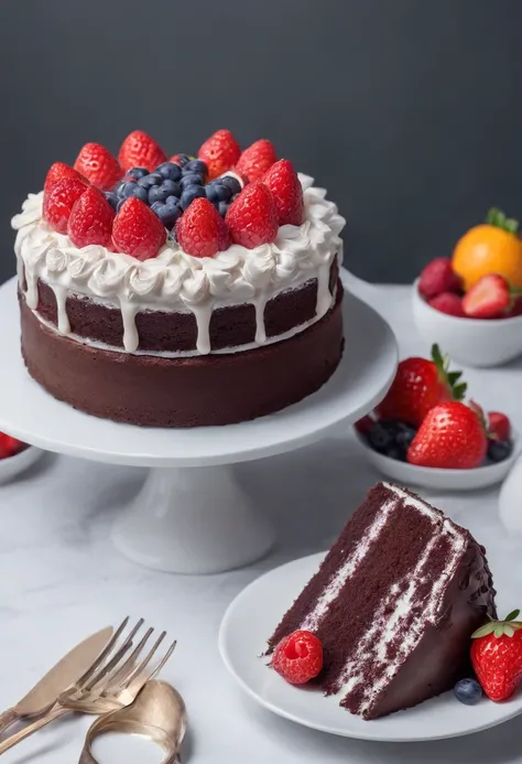 Delicious cake, Cinematic, Professional Photography, Studio Lighting, Studio Background, advertising photography, Intricate details, ultra-detailliert, A hyper-realistic, 8K UHD