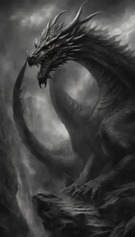 Capture the essence of eternal chaos and impending doom in this masterful graphite rendering by the renowned artist. "Infernos Majesty: The Malevolent Dragon" is a visual symphony of darkness and despair, a haunting portrayal of a world on the brink of des...