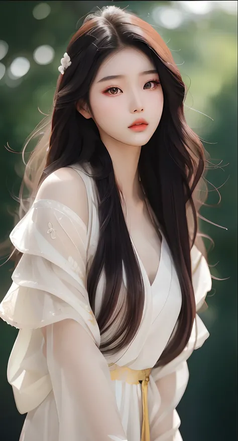 Arakfi Asian woman，long whitr hair，wears a white dress, Asian girl with long hair, beautiful Korean women, Beautiful young Korean woman, Gorgeous young Korean woman, gorgeous chinese models, Beautiful Asian girl, Beautiful asian woman, Female with long bla...