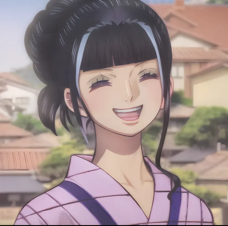 anime character with a black hair and a purple and white shirt, nico robin, from one piece, maya takamura, yayoi kasuma, mai yoneyama, official art, kimetsu no yaiba, nezuko, female anime character, akiri toriyama, nami one piece, ohararyu