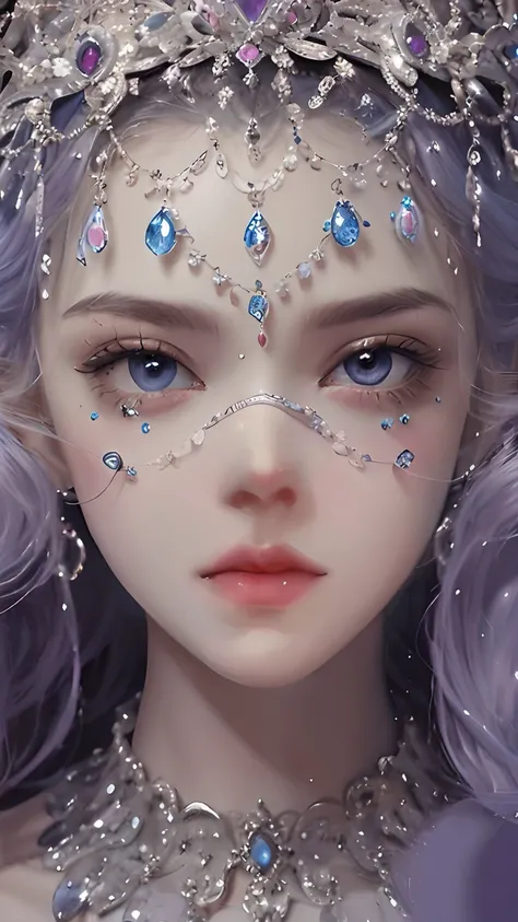 Close-up of a doll wearing TIA on his head, Fantasy art style, Guviz-style artwork, digital fantasy art ), hyper-detailed fantasy character, inspired by Yanjun Cheng, Ethereal!!! Ultra photo realsisim, 8K high quality detailed art, detailed fantasy digital...