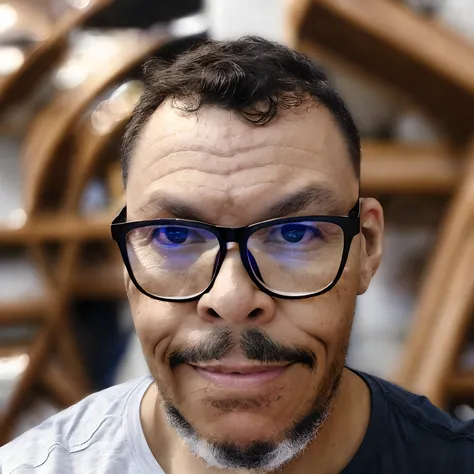 Eye contact of a man with glasses, cabelos curtos e escuros, Tema escuro