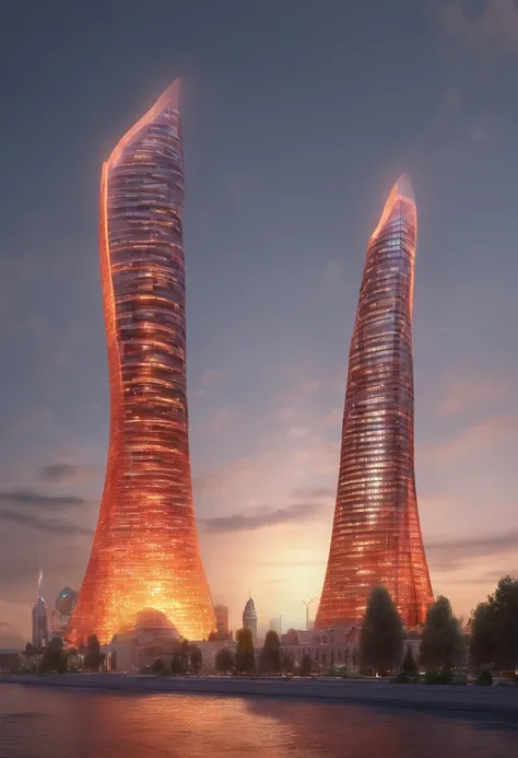 Baku city, flame towers