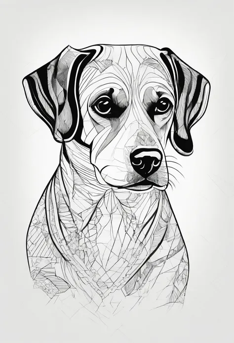 Beagle dog breed, tattoo sketch