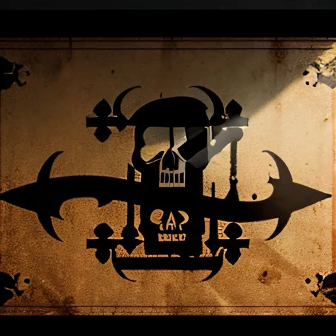 Pirate flag with a 3-headed skull with ice underneath