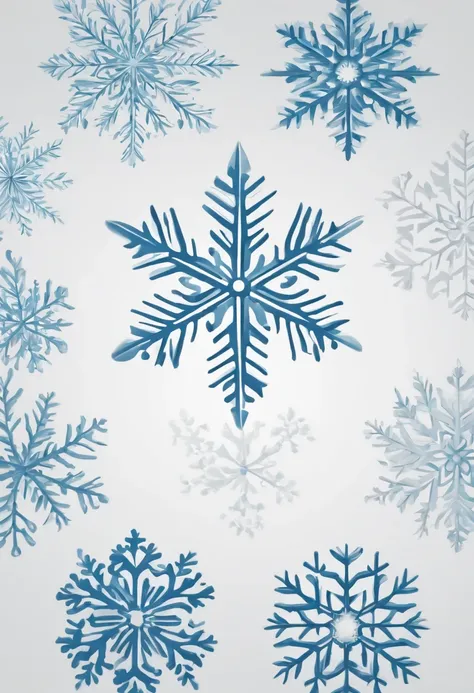 an logo with a snowflake, minimalist, white background, hd, best quality