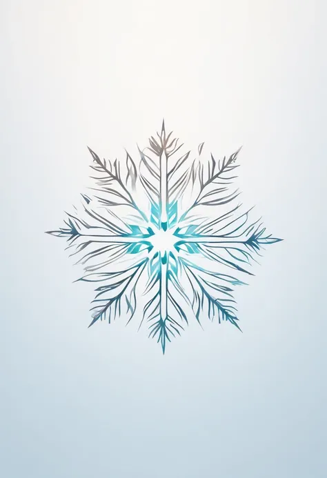 an logo with a snowflake, minimalist, white background, hd, best quality, 2d art, vetor art