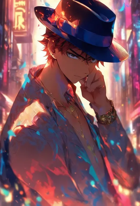 1boy, Fedora hat, Anime Style