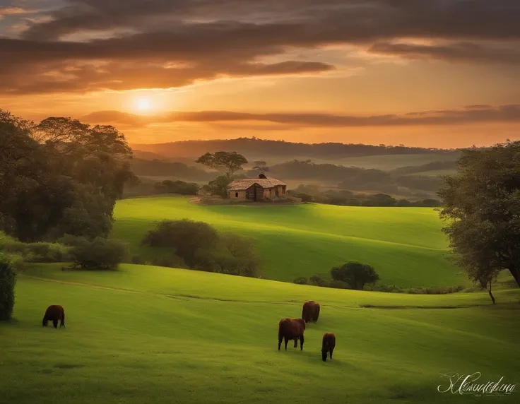 linda imagem de uma porteira de uma fazenda com natureza, beautiful view