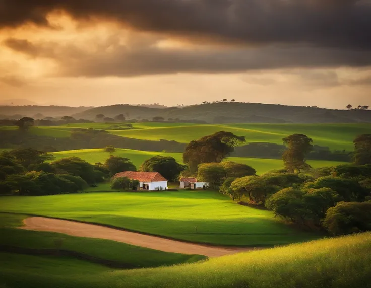 linda imagem de uma porteira de uma fazenda com natureza, beautiful view